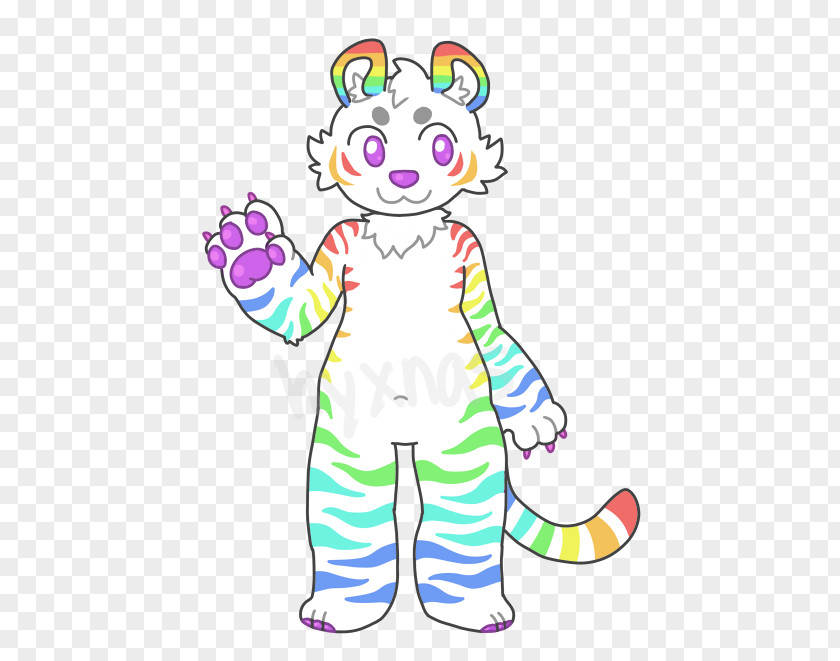 Rainbow Tiger Animal Nose Cartoon Clip Art PNG