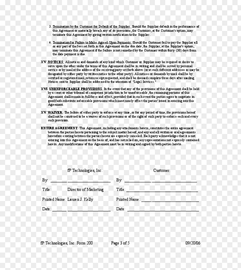 Technical Support Document Employment Contract Template PNG