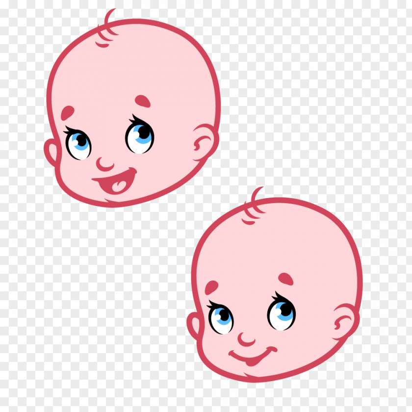 Vector Cartoon Smiley Baby Pink Clip Art PNG