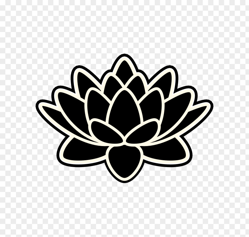 Black Lotus And White Sticker Monochrome Photography PNG