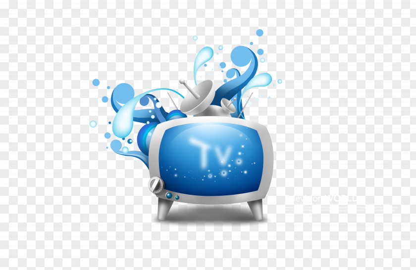 Blue TV Posters Element Television Channel Card Sharing PNG