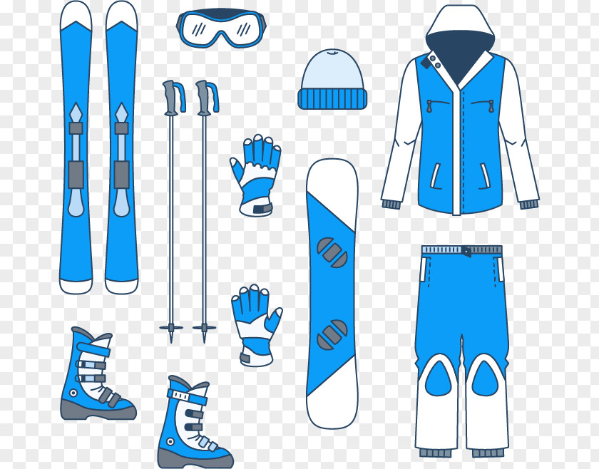 Blue Winter Sports Equipment Skiing Narty Zjazdowe Euclidean Vector Sport PNG