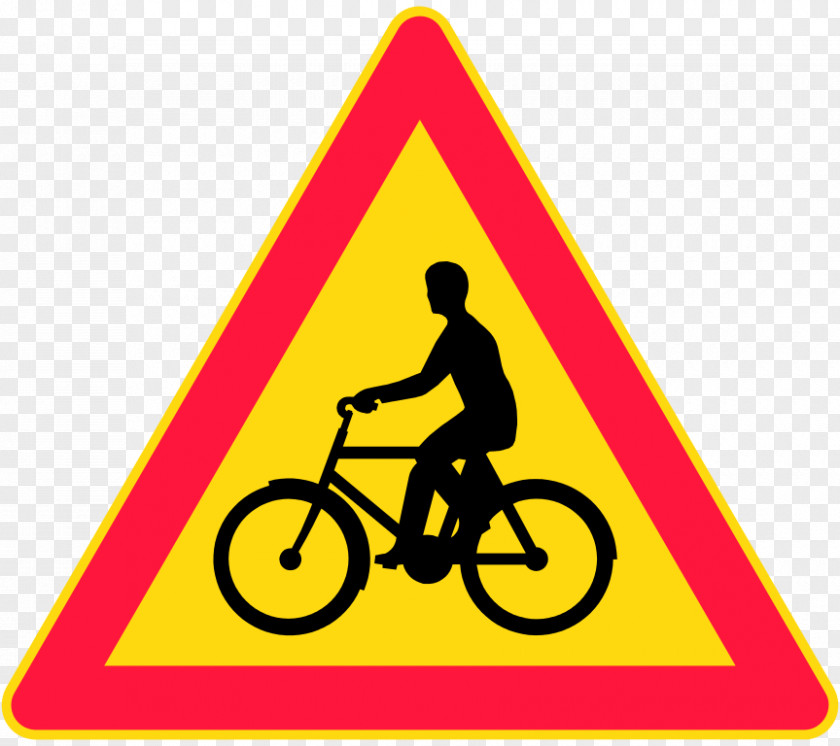FINLAND Traffic Sign Bicycle Road Cycling Warning PNG