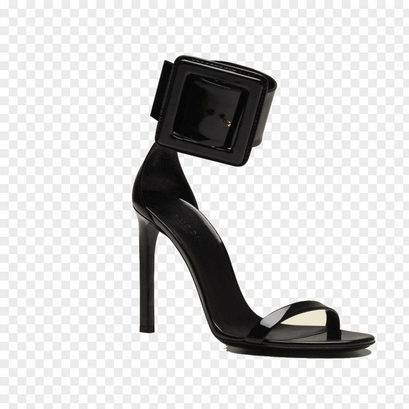 Gucci Black Fine With High Heels High-heeled Footwear Buckle Shoe Sandal Strap PNG