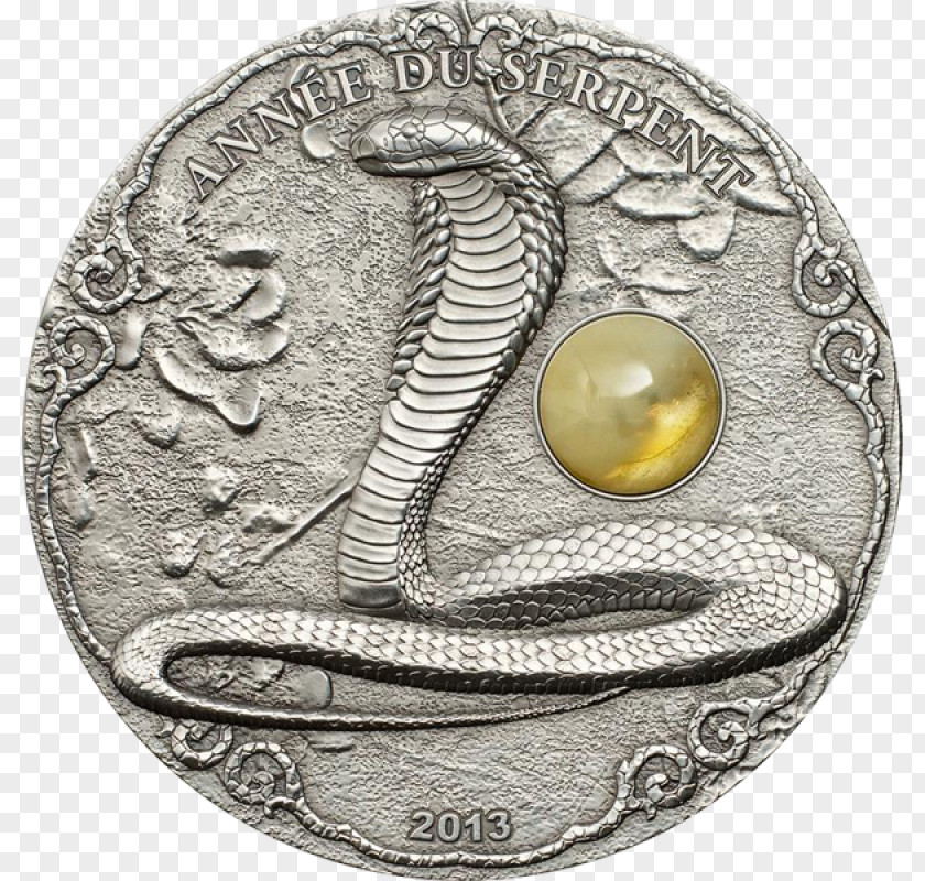 Silver Coin Perth Mint Snake Chinese Zodiac PNG