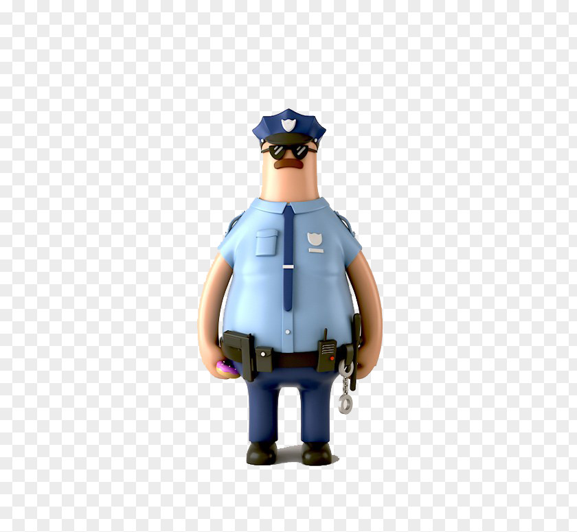 Blue Police Toys London Designer Toy Illustration PNG