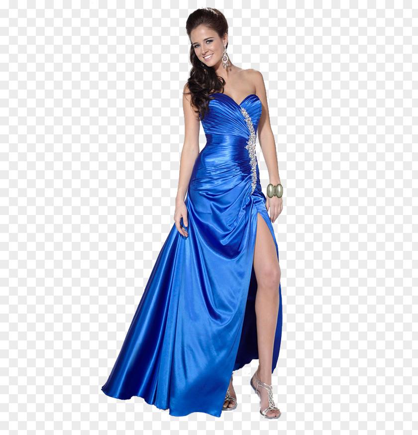 Dress Evening Gown Prom Royal Blue PNG