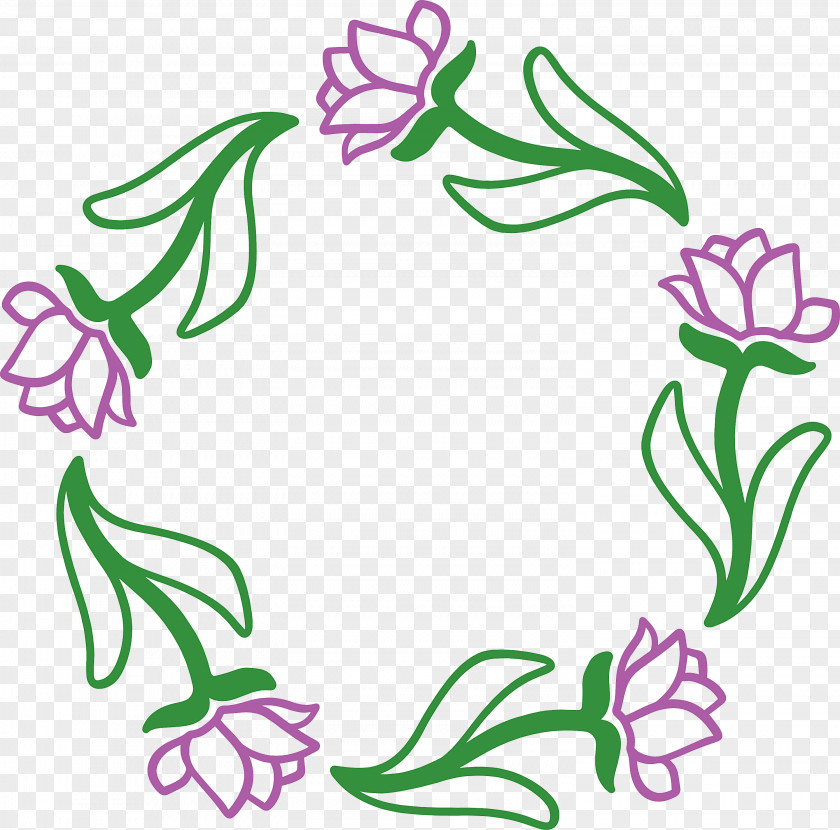 Floral Frame Flower Monogram PNG