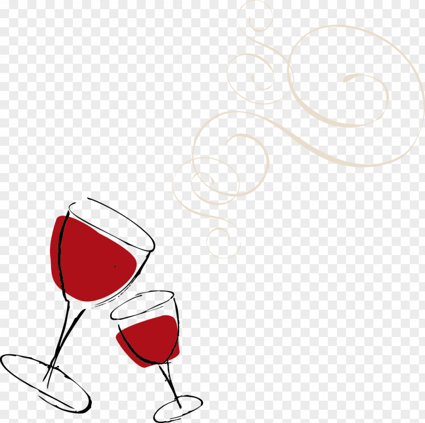 Red-painted Wine Glasses Red Glass PNG