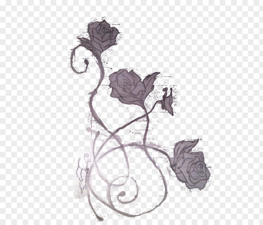 Roses Tattoo Garden Sketch PNG