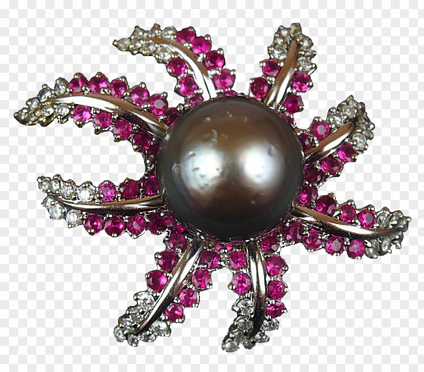 Ruby Body Jewellery Brooch PNG