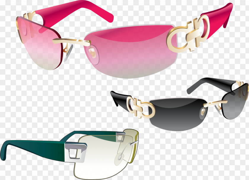3 Sunglasses Vector Goggles Designer PNG