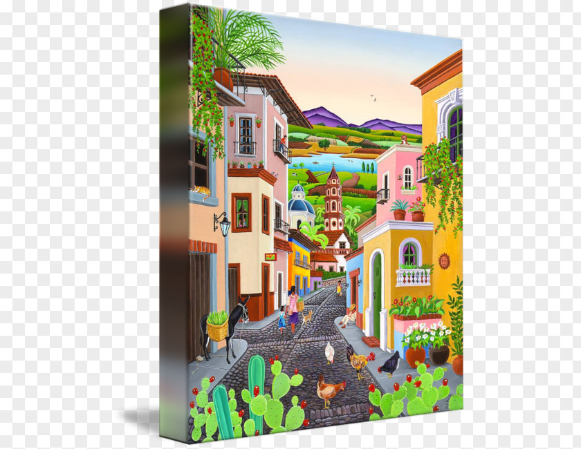 Blurred Backdrop Mexico Rio Grande Canvas Print Village PNG