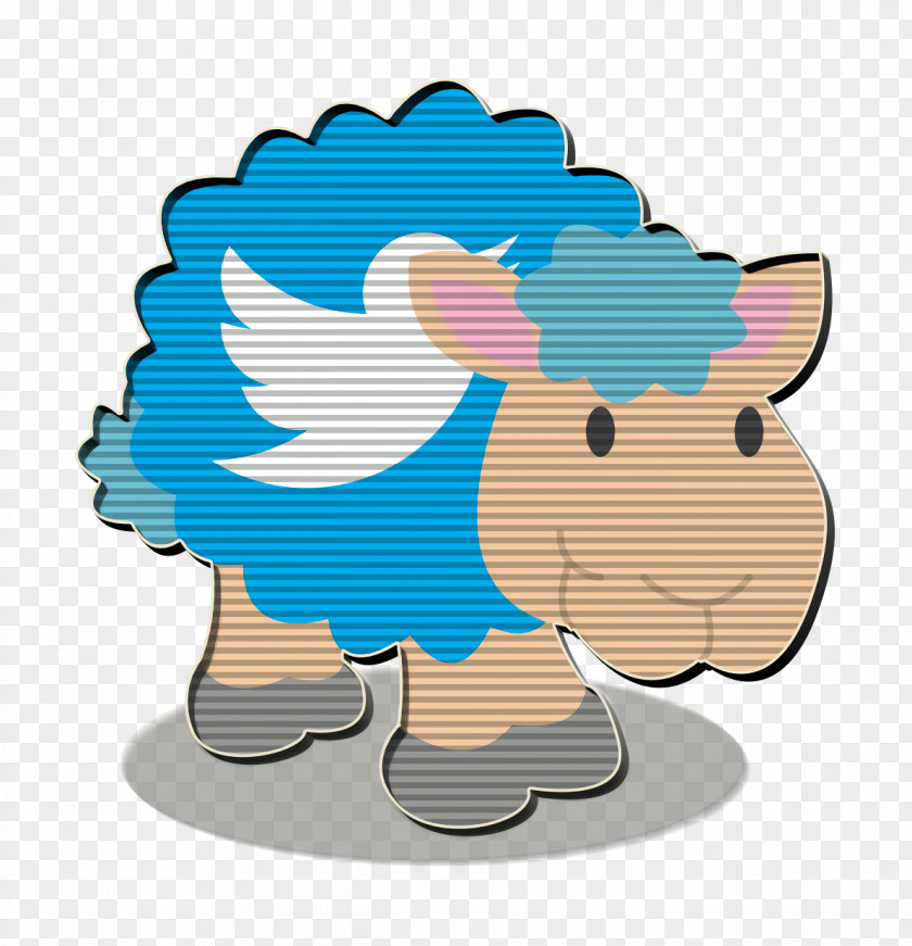 Cartoon Twitter Icon Sheep Social Network PNG