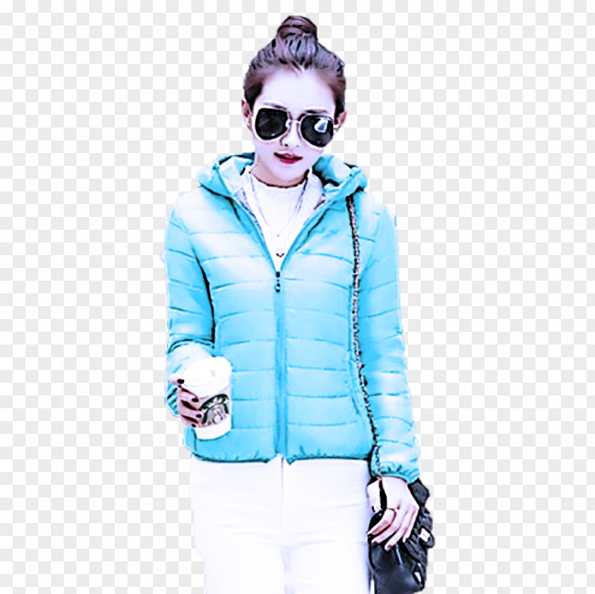 Parka Fashion Clothing Hood Outerwear Jacket Turquoise PNG