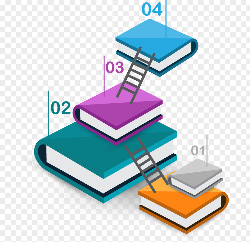 Book Ladder Infographic Adobe Illustrator Illustration PNG