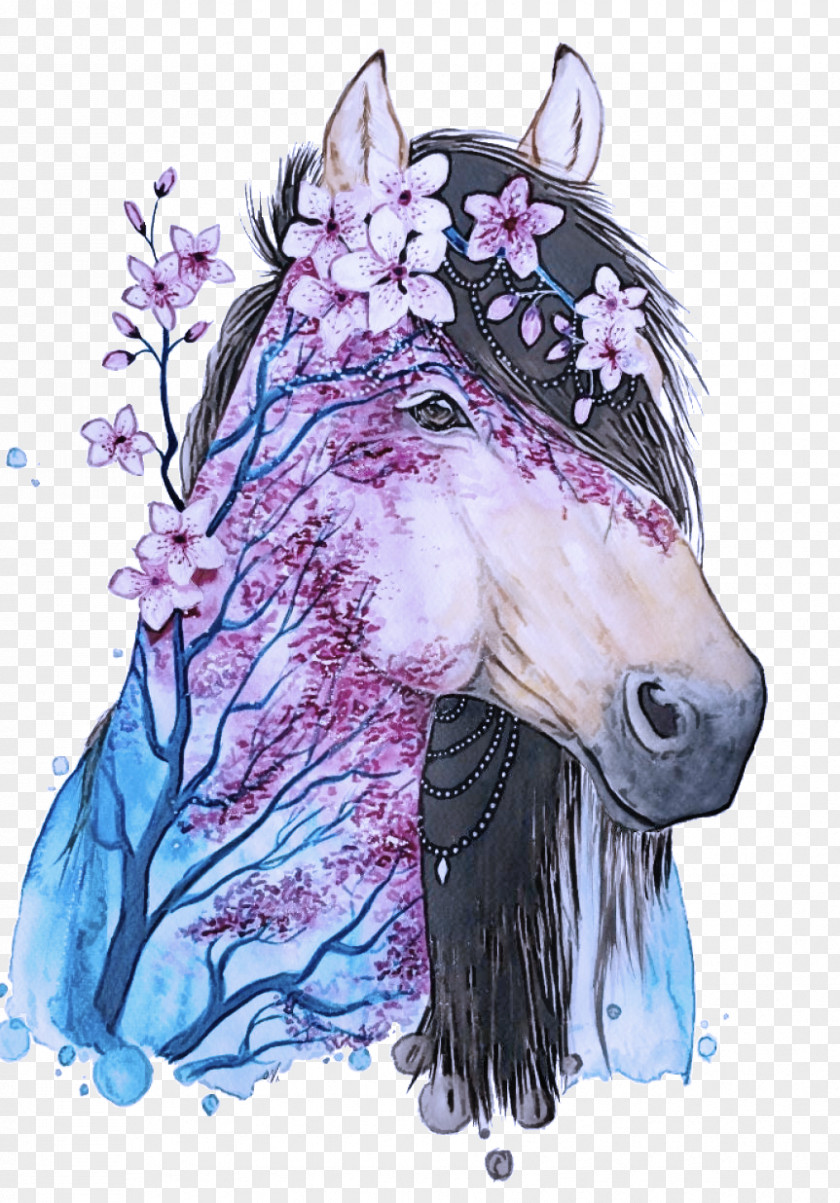 Horse Mane Pony Watercolor Paint Snout PNG