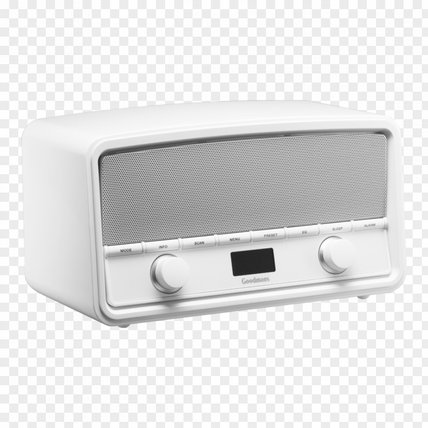 Radio Digital Audio Broadcasting FM Goodmans GSR1889DABBTG Clock White Radios PNG