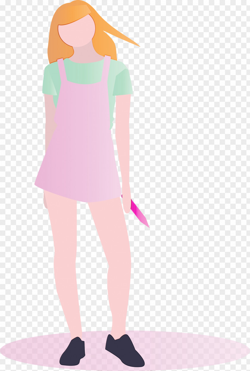 Standing Pink Shoulder Costume PNG