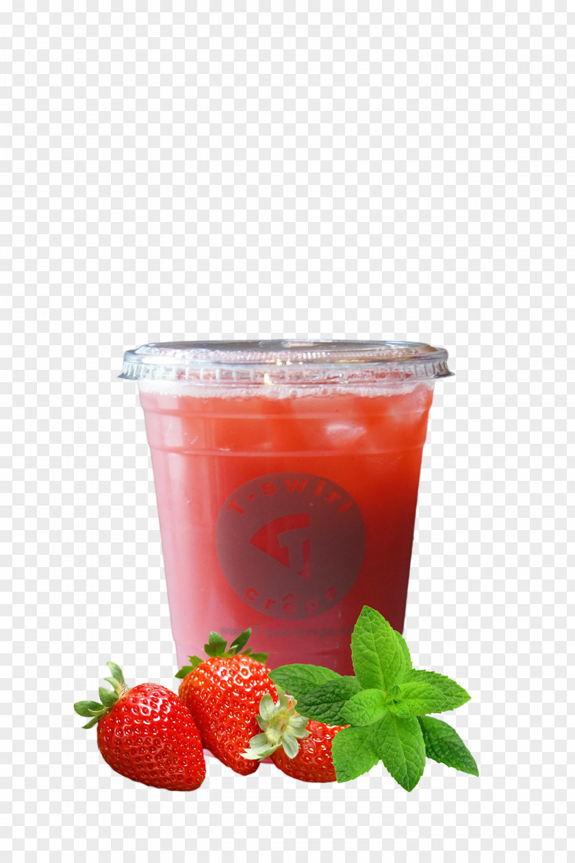 Crepes Strawberry Juice Iced Tea Cocktail Garnish PNG