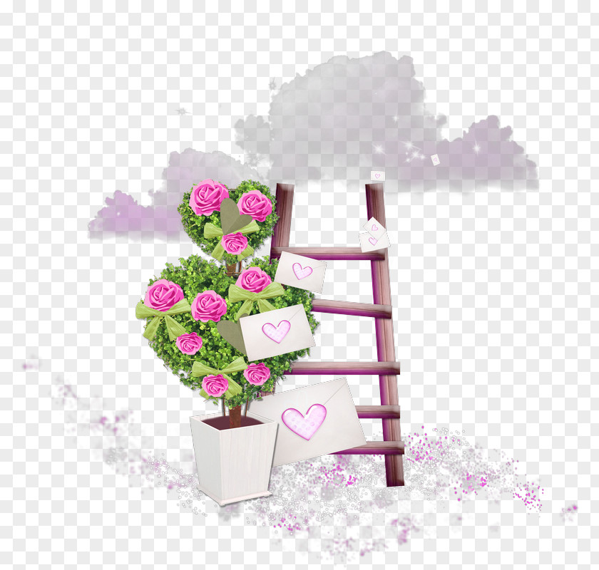 Pink Ladder Flower Decoration Pattern Animation Clip Art PNG
