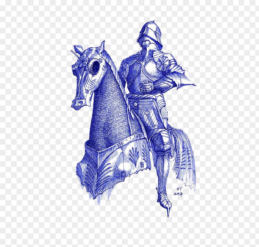 Ballpoint Pen Hand Painted Roman Knight Material Horse Drawing Condottiere Mammal Illustration PNG