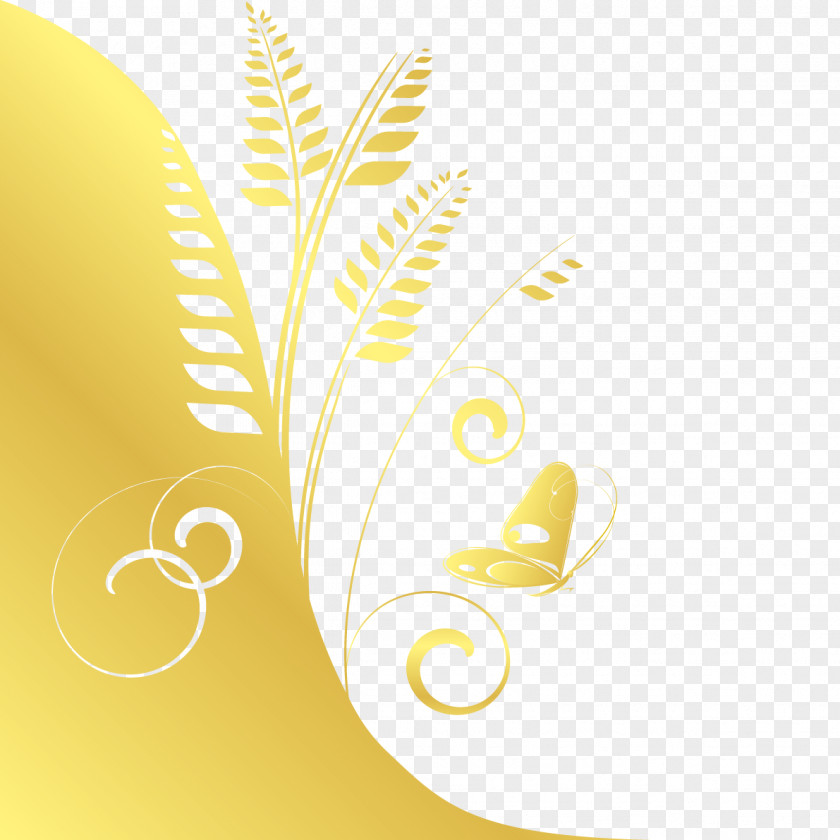 Yellow Wheat Drawing Mirror PNG