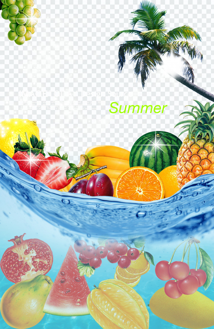 Summer Fruit Posters Icy Background Juice Grapefruit Lemon Poster PNG