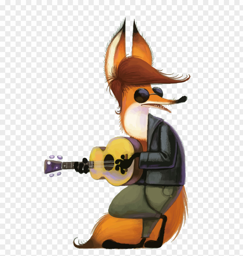 Vector Played Guitar Fox Download Illustration PNG