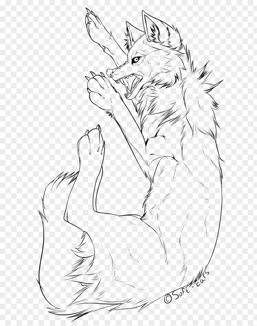 Wolf Cartoon Line Art Drawing Dog Black And White Sketch PNG