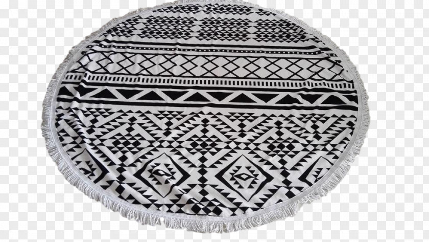 Anchor Black And White Shape SODIAL Summer Large Microfiber Printed Round Beach Towels With Tassel Circle Towel(Black) Headgear Mandala PNG