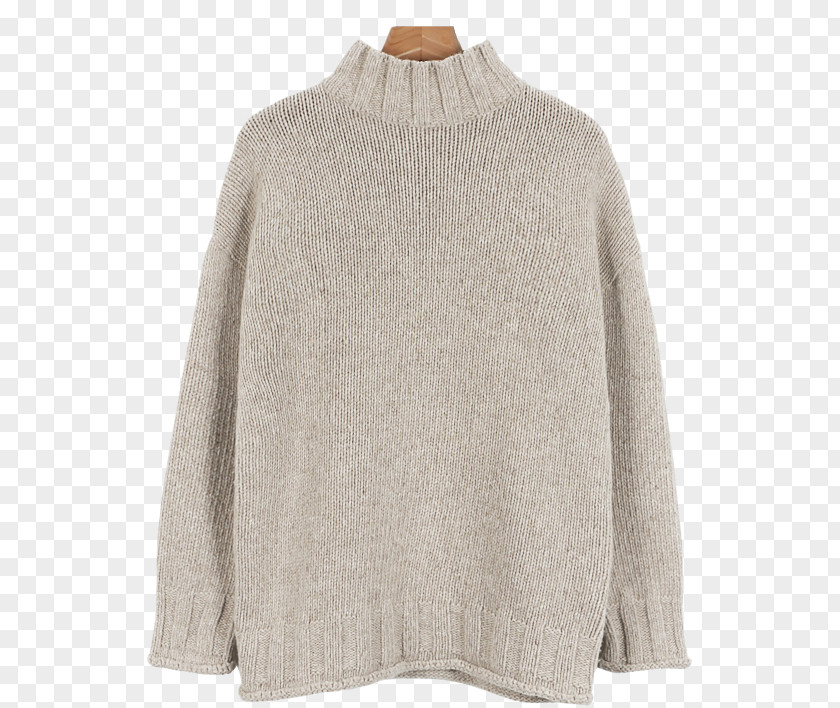 Deep Color Sweater Beige Wool Neck Product PNG
