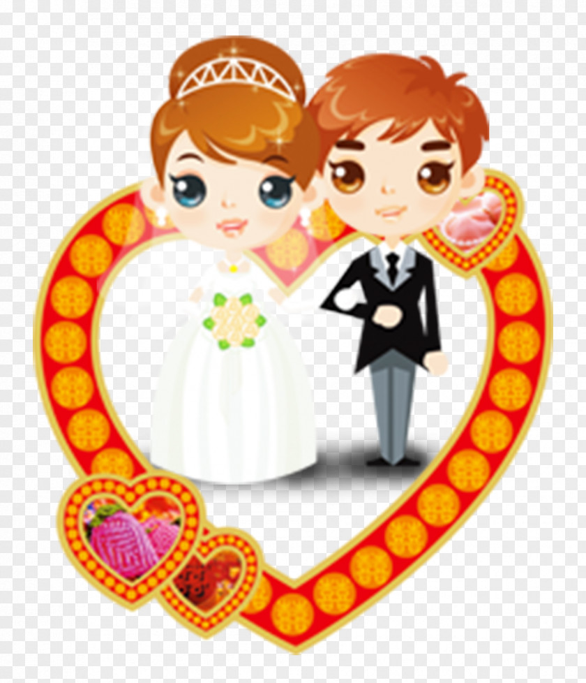 Happy Wedding Marriage Illustration PNG