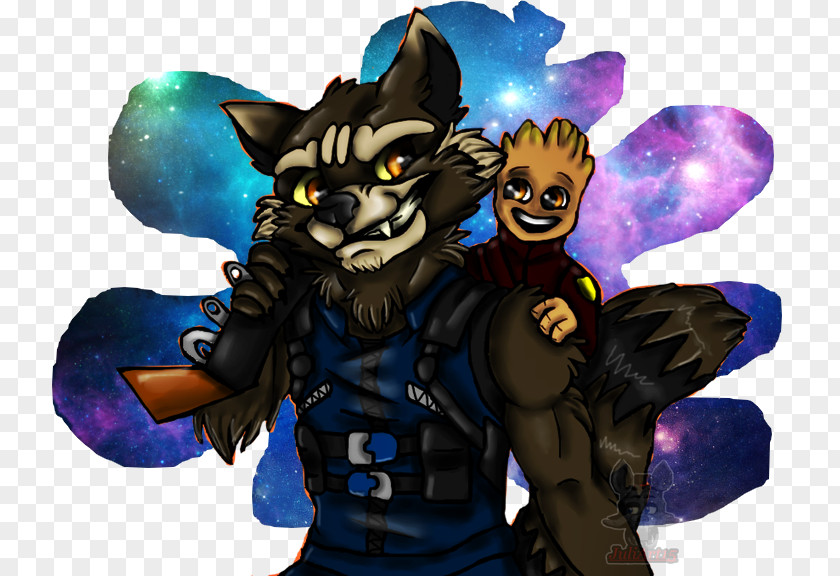 Rocket Raccoon Baby Groot Drawing Fan Art PNG