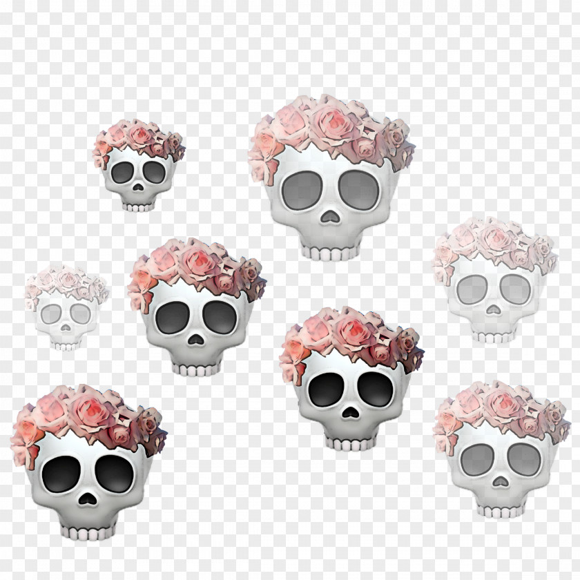 Skull Bone Pink Head Silver PNG