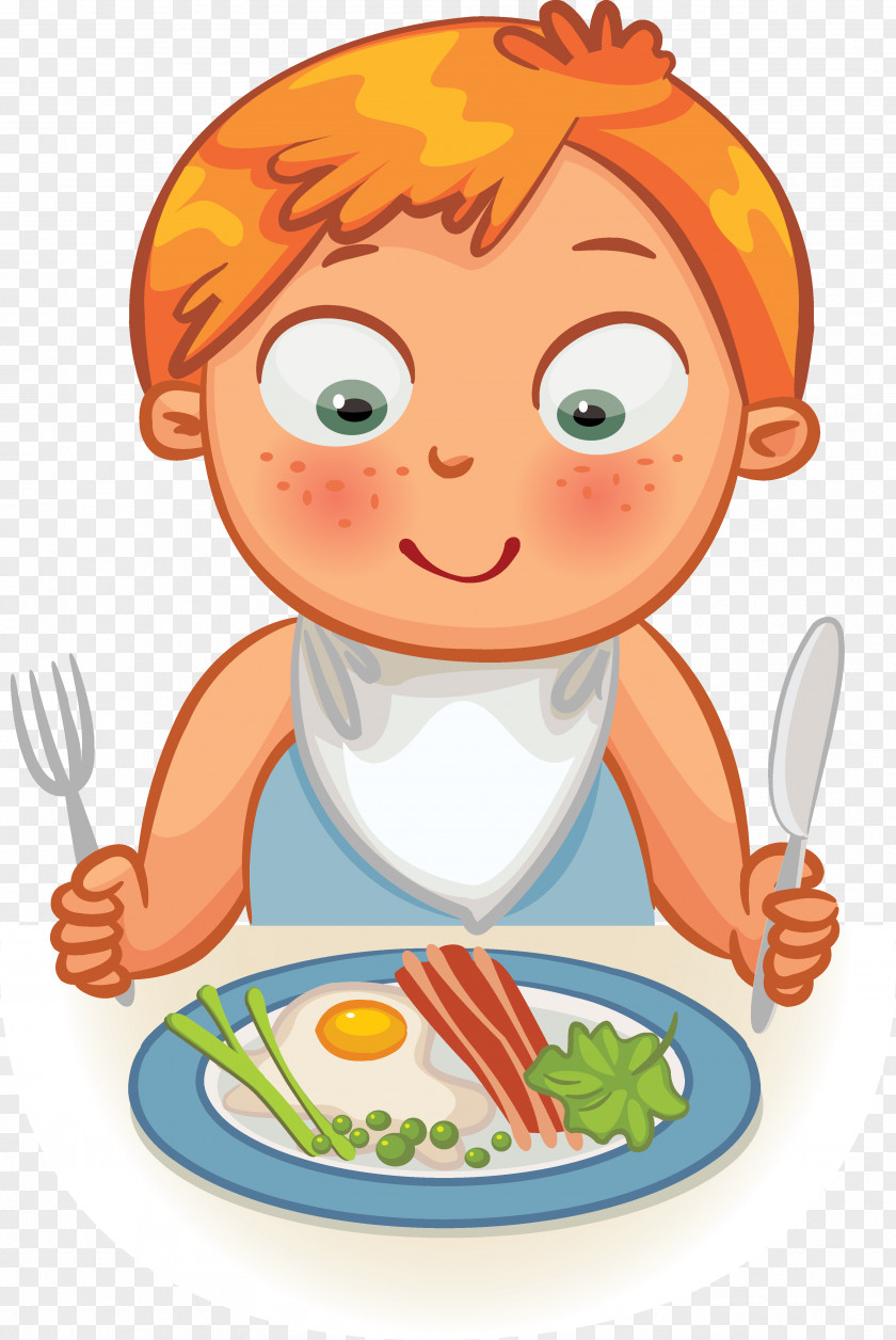 Child Holding A Knife And Fork Breakfast Cereal Eating Lunch Clip Art PNG