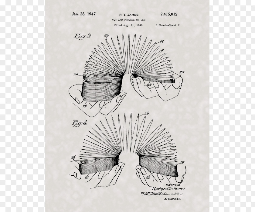 Toy Slinky United States Patent And Trademark Office Drawing Google Patents PNG