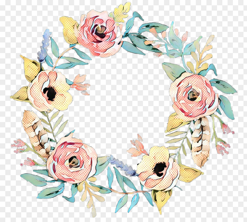 Plant Pink Watercolor Flower Wreath PNG