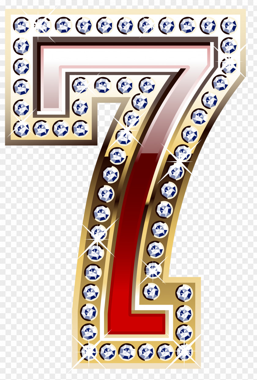 Gold And Red Number Seven Clipart Image Clip Art PNG
