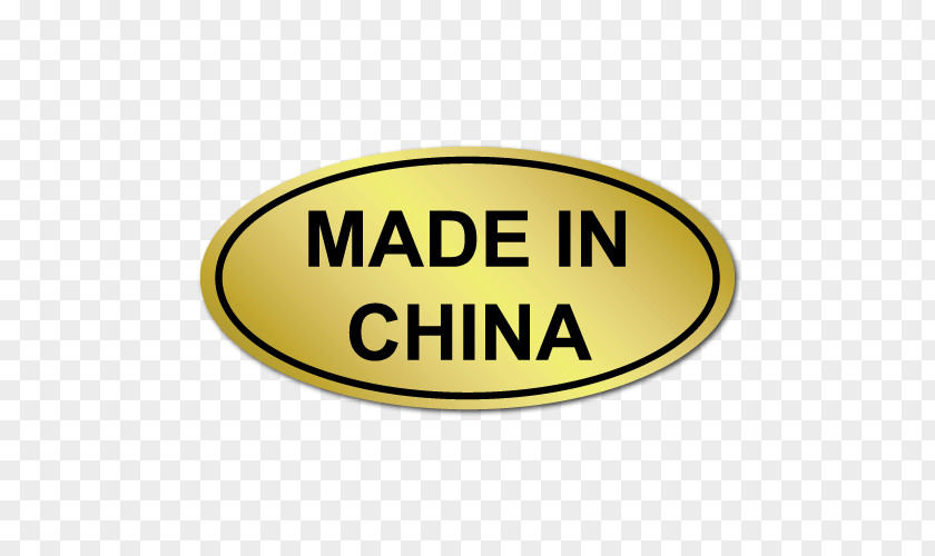 Gold Foil Made In China Sticker Label Country Of Origin PNG