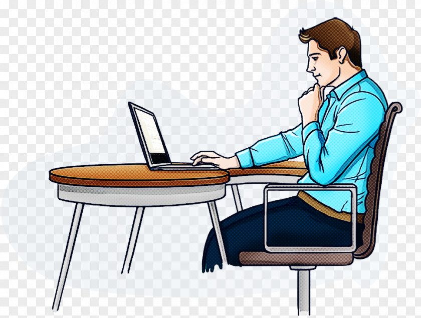 Sitting Table Cartoon Chair Silhouette PNG