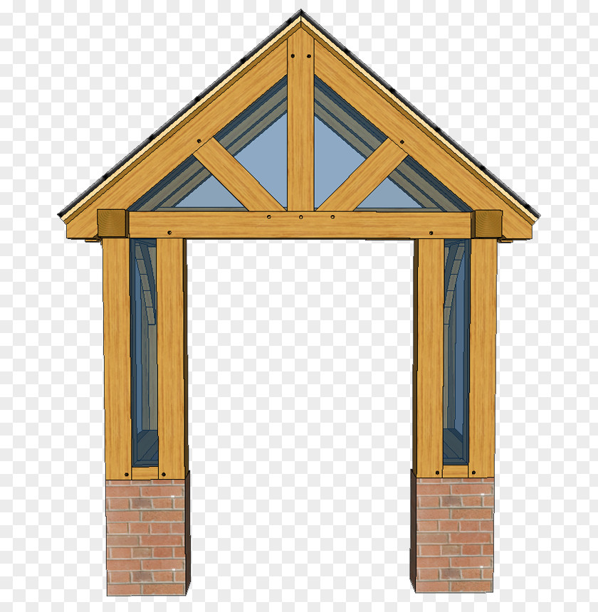 Wood Porch Shed Roof Canopy Truss PNG