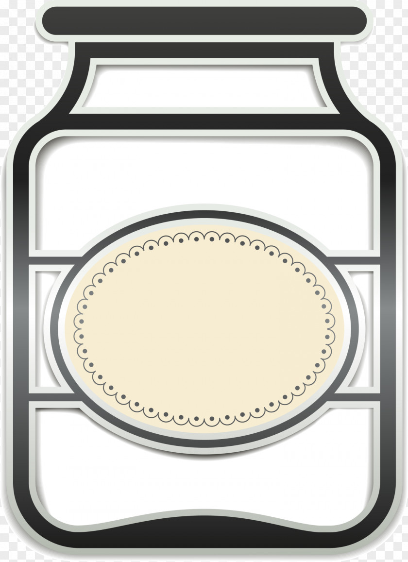 Black Line Glass Bottle Canning Drawing Clip Art PNG