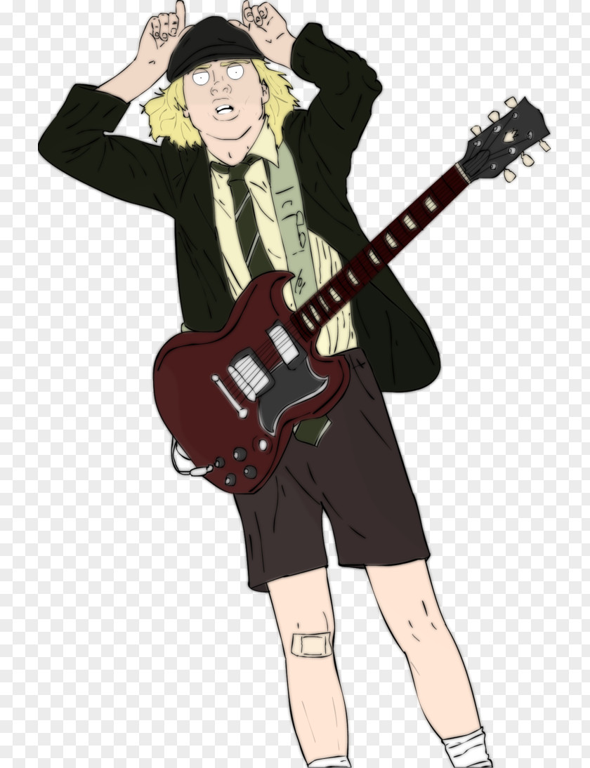 Young Cartoon AC/DC Comics Guitarist String Instruments PNG