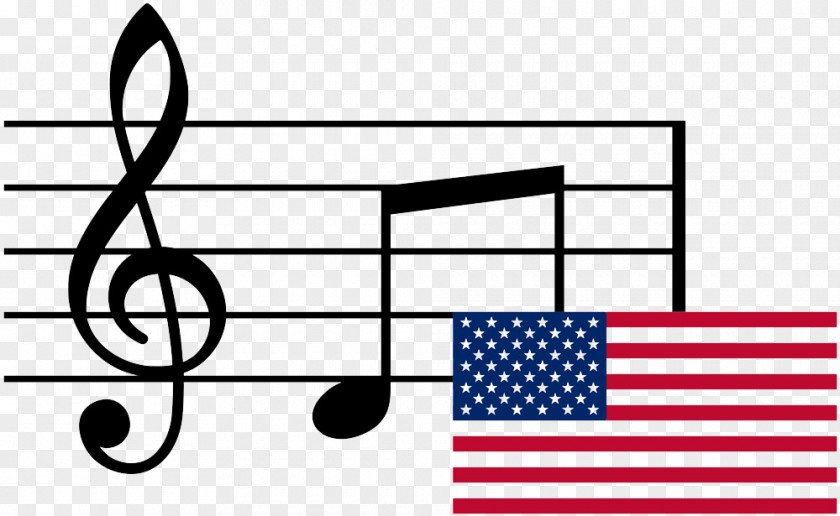 Stave With The American Flag Musical Note Wikimedia Commons Clip Art PNG