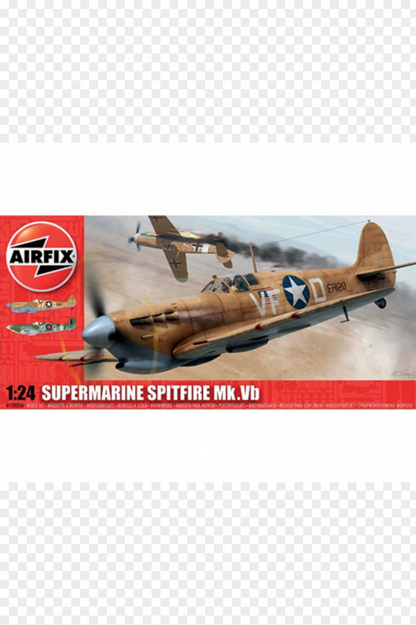 Supermarine Spitfire AIRFIX A12005A Mk.Vb 1:24 Aircraft Model Kit Scale Airplane PNG