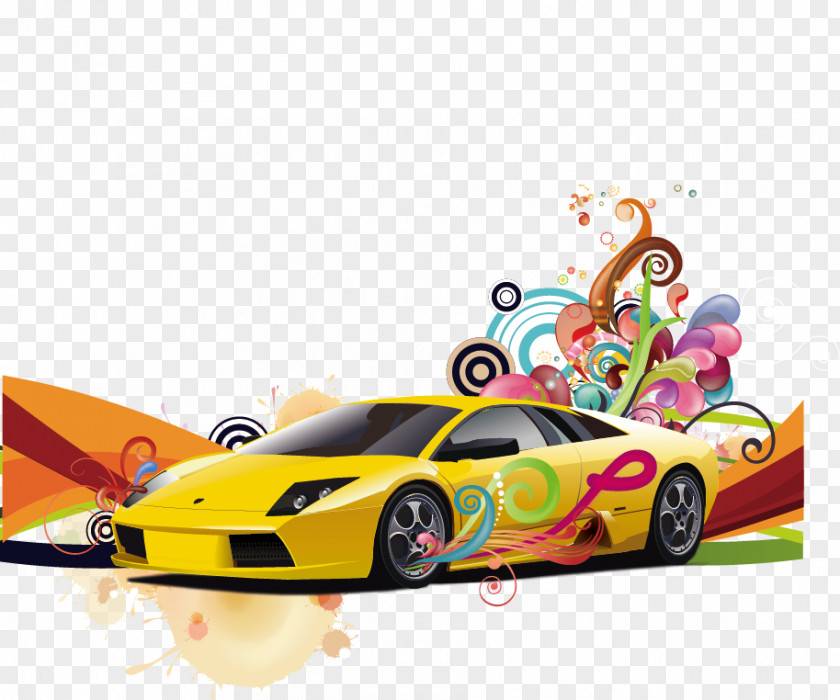 Colorful Sports Car Supercar Paint Tool SAI PNG