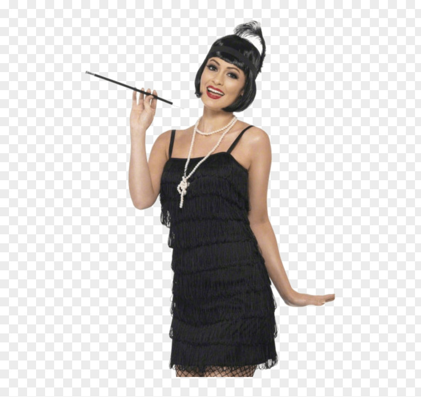 Dress 1920s Flapper Fashion Wig Clothing Sizes PNG