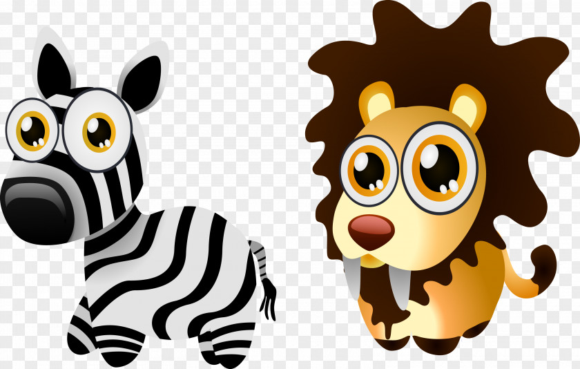 Zebra And Lion Clip Art PNG