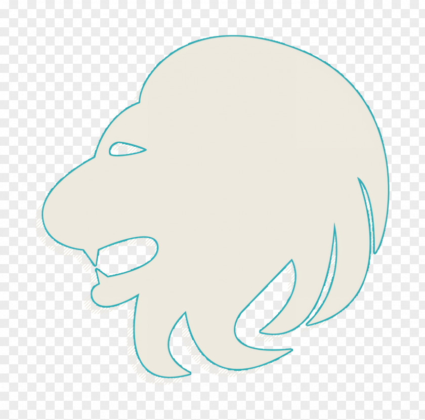 Zodiac Icon Leo Lion Head Side PNG